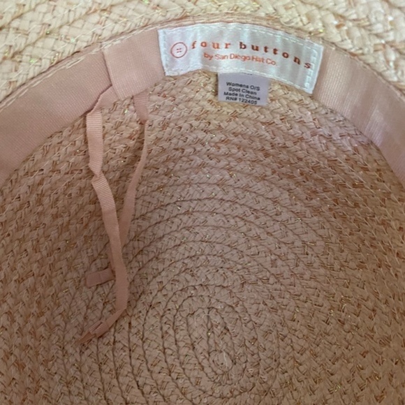 Anthropologie Four Buttons Pink Floppy Sun Hat - Picture 4 of 6